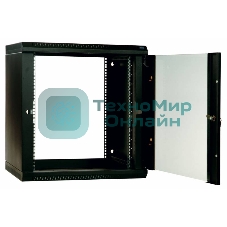 Шкаф настенный ЦМО ШРН-Э-18.500 18U 600x520мм пер.дв.стекл несъемные бок.пан. серый
