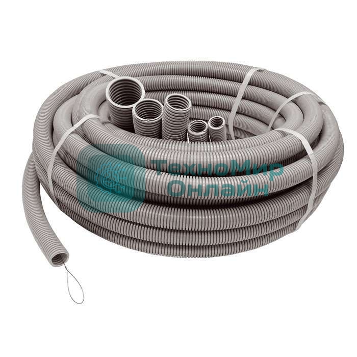 Труба гофрированная ПВХ d20мм с зондом сер. (20м) Рувинил 12001(20)