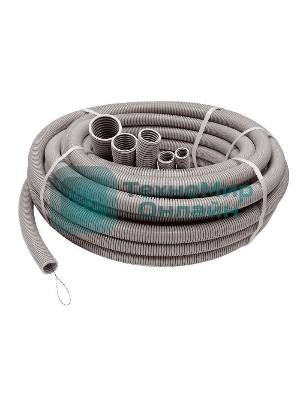 Труба гофрированная ПВХ d20мм с зондом сер. (20м) Рувинил 12001(20)