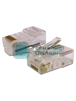 Коннектор LANMASTER RJ45 UTP 8P8C, универсальный, cat.6, 100 шт.