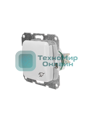 Розетка Kranz 1-ая с/з DEA с крышкой с/у 16А мех. белый