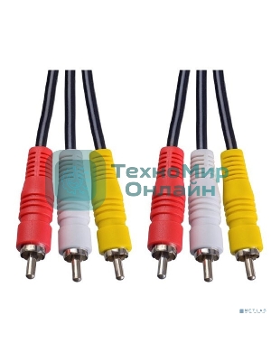 Кабель PERFEO 3xRCA вилка - 3xRCA вилка, длина 1 м. (R3102)