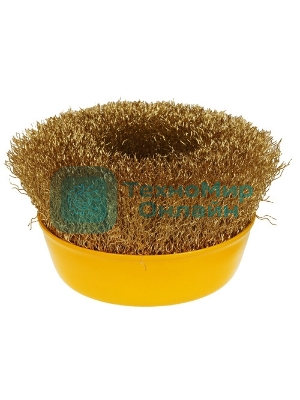 Кордщетка STAYER 35125-075_z01чашечная витая латунированная стальная проволока 0.3мм 75мм/М14