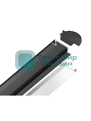 Алюминиевый профиль Ambrella light GP1001BK черный 2000*21.5*6.8