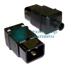 Вилка Lanmaster IEC 60320 C20 16A 250V разборная черная