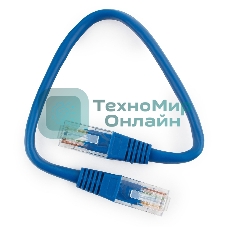Патч-корд медный UTP Cablexpert PP10-0.25M/B cat.5e, 0.25 м, литой, многожильный, синий