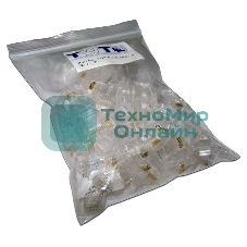 Коннектор LANMASTER RJ45 UTP 8P8C, универсальный, cat.6, 100 шт.