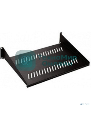 Полка перфорированная консольная 2U, глубина 400 мм, черный (МС-40-9005)