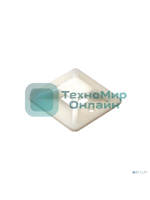 Самоклеющаяся площадка для крепления стяжек ExeGate EX293143RUS STM2525W-100 (25х25 мм, halogen free, -40°C - +85°C, белая, 100 шт)