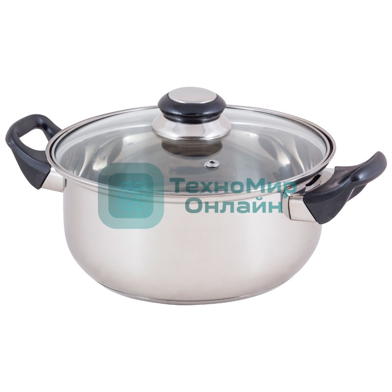 Кастрюля MALLONY BAK-S-03, объем 2,8 л, 3 слойное капсулированное дно (в уп. 8 шт)