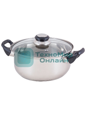 Кастрюля MALLONY BAK-S-03, объем 2,8 л, 3 слойное капсулированное дно (в уп. 8 шт)