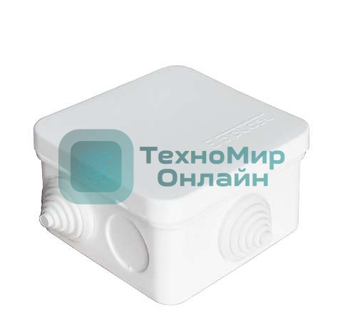 Коробка распределительная ОП 75х75х45 7 выходов 3 гермоввода IP 54 крышка защелкивающаяся бел. Epplast 220321