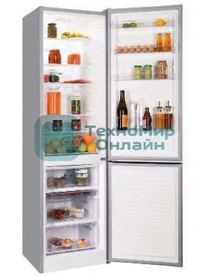 Холодильник Nordfrost NRB 154 S серый матовый двухкамерный 238/115 л морозилка снизу, капельная система