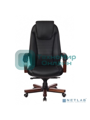 Кресло Бюрократ T-9923WALNUT/BLACK черный, кожа