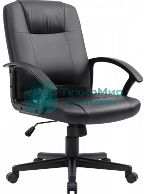 Кресло Defender PARIS черный, экокожа, 120 кг, механизм качания