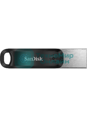 Флешка USB SanDisk IX60N iXpand Go (SDIX60N-064G-GN6NN), 64Gb, USB 3.0/Lightning, R/W 150/70, черный/серебристый