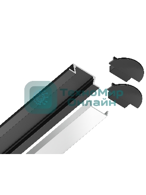 Алюминиевый профиль Ambrella light GP1001BK черный 2000*21.5*6.8