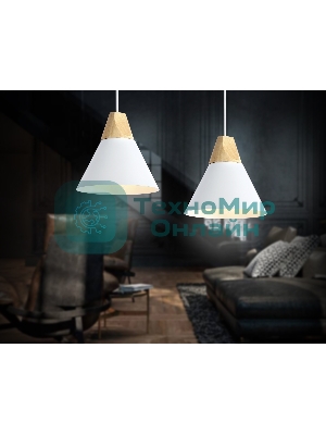 Светильник Ambrella light TR8195 WH/LW белый/светлое дерево E27 max 40W D230*935
