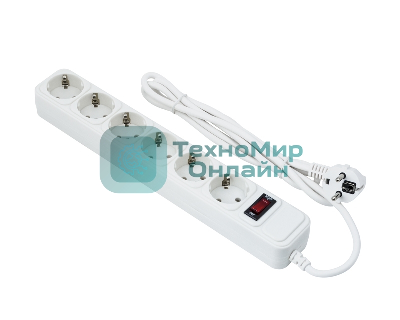 Сетевой фильтр ExeGate EX221230RUS SP-6-3W (6 розеток, 3 м, евровилка, белый)