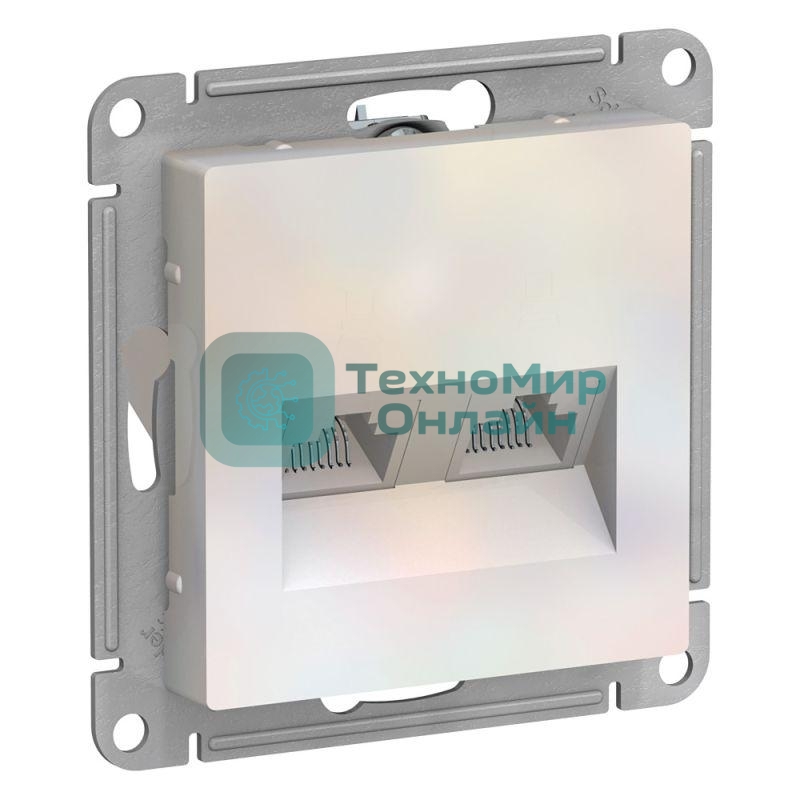 Розетка компьютерная двойная RJ45+RJ45, кат.5E, механизм ATN000485 Schneider Electric Жемчуг