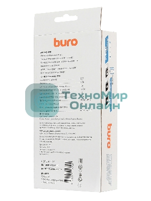 Сетевой фильтр Buro 800SH-3-W 3 м, 8 розеток, белый, коробка