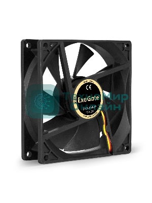Вентилятор для корпуса ExeGate EX09225B3P черный, 92 мм, 2150 об/мин, 27 дБ, 3 pin