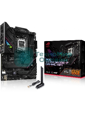 Материнская плата ASUS ROG STRIX B650E-F GAMING WIFI, AM5, AMD B650, 4xDDR5, 4xSATA, 3xM.2, 1xPCI-E 5.0 x16, 1xPCI-E 4.0 x4, 2xPCI-E x1, 1xHDMI, 1xDP, 1x 2.5Gb LAN, 4xUSB-A 2.0, 4xUSB-A 3.2 Gen 1, 2xUSB-A 3.2 Gen 2, 1xUSB-C 3.2 Gen 2, 1xUSB-C 3.2 Gen 2x2, 5x3.5 мм, 7.1, ATX
