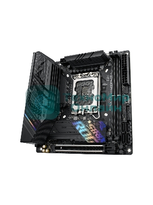 Материнская плата ASUS ROG STRIX B760-I GAMING WIFI, LGA 1700, Intel B760, 2xDDR5, 4xSATA, 2xM.2, 1xPCIe 5.0 x16, 1xHDMI, 1xDP, 1x 2.5Gb LAN, 3xUSB-A 2.0, 3xUSB-A 3.2 Gen 1, 1xUSB-C 3.2 Gen 1, 1xUSB-C 3.2 Gen 2x2, 5x3.5 мм, 7.1, Mini-ITX