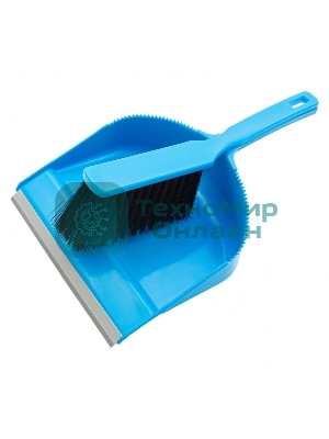 Набор Palisad Home: совок с кромкой 330x225 мм и щетка-сметка 285 мм, голубой