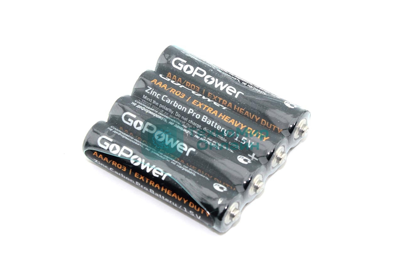 Батарейка GoPower R03 (ААА) SR4 4шт.