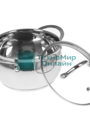 Набор посуды из нерж.стали WEBBER BE-335/6 6 пр. 2,0 л, 2,8 л, 3,8 л