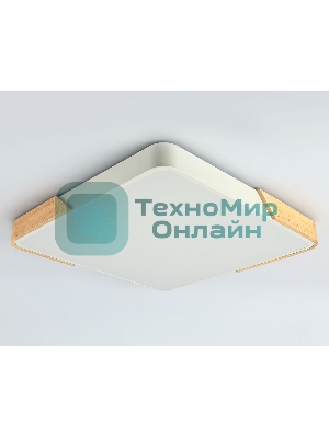 Потолочный светодиодный светильник Ambrella light FZ1312 WH/LW белый/светлое дерево 36W 5000K 400*400*50 (без ПДУ)