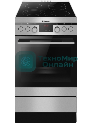 Плита электрическая Hansa FCCX58225 серебристый, конфорок 4 шт, духовка 65 л, 50 см x 85 см x 60 см