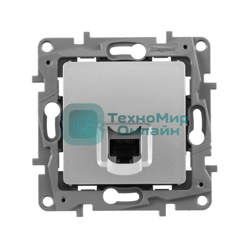 Информационная розетка RJ 45, категория 5e, UTP, Etika, алюминий