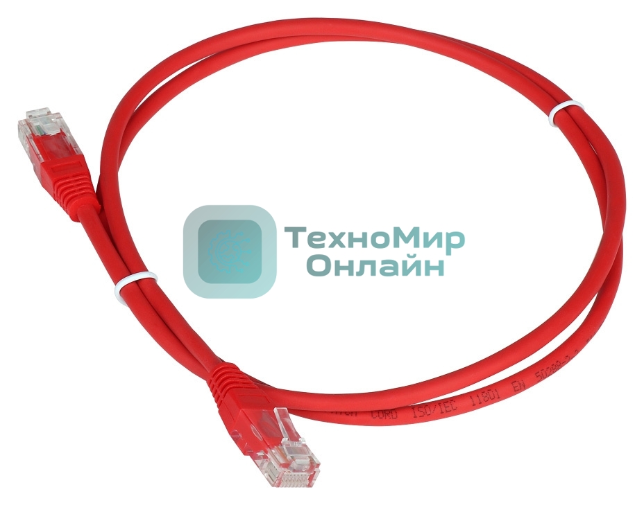 Патч-корд TWT UTP cat.5e, с заливными колпачками, 10.0 м, красный