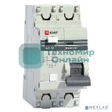 Выключатель автоматический дифференциального тока 1п+N 2мод. C 10А 30мА тип AC 4.5kA АД-32 PROxima EKF DA32-10-30-pro