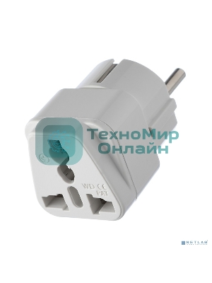 Сетевой переходник GoPower универсальный 1р.С/З белый (1/10/800)