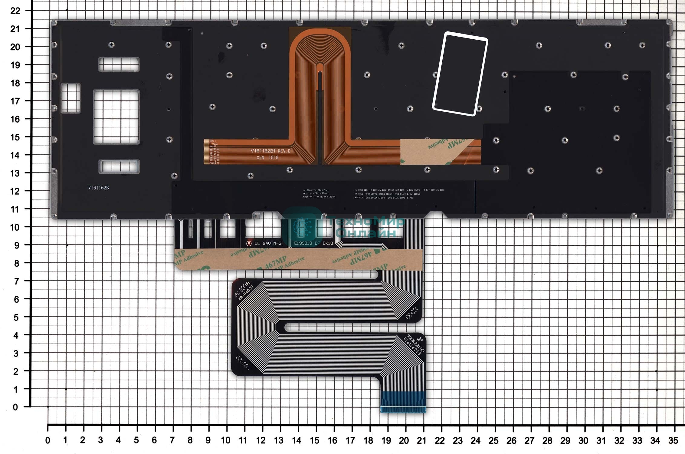 Клавиатура для ноутбука Asus ROG GX501VS GX501VSK черная c подсветкой маленький энтер