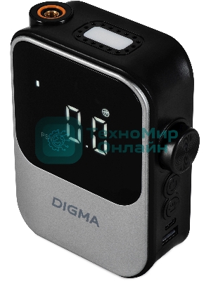 Автомобильный компрессор Digma QBK-120G серый, шланг 0.2м