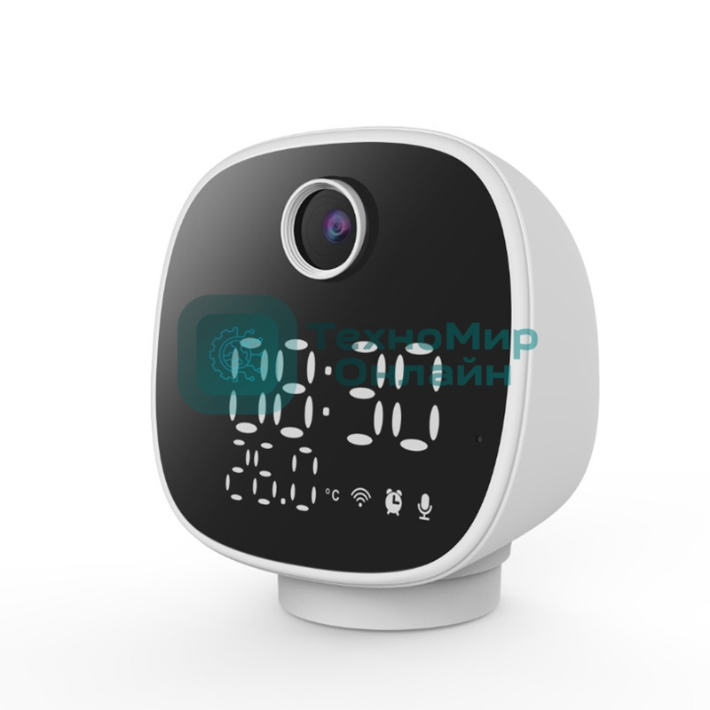 Камера видеонаблюдения умная Wi-Fi 5в1 с часами, термометром и ночником Halsa