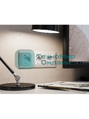Комплект механизма электрической розетки ALFA Белый матовый 2USB A+A 18W (быстрая зарядка) с/з QUANT (AP1290, VM155) MA129010