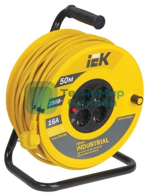 Катушка IEK WKP15-16-04-50 УК50 с т/з 4 места 2 Р + P Е/50м 3х1,5 мм2 