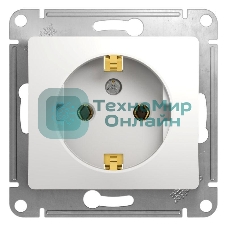 Механизм розетки 1-м СП Glossa 16А с заземл. бел. SchE GSL000143