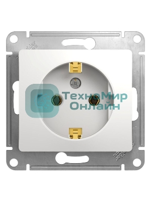 Механизм розетки 1-м СП Glossa 16А с заземл. бел. SchE GSL000143