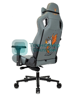 Кресло игровое Knight Craft Dragon серый эко.кожа крестов. металл