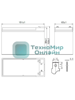 Батарея для ИБП Delta HR 12-28 W (12V, 7Ah)