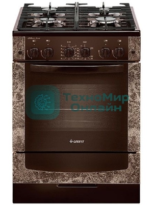 Плита газовая Gefest ПГ 6500-02 0114 коричневый, конфорок 4 шт, духовка 52 л, 60 см x 85 см x 60 см