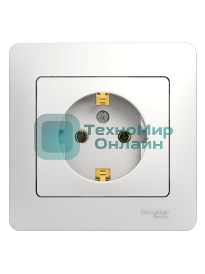 Розетка 1-м СП Glossa 16А с заземл. в сборе бел. SchE GSL000142