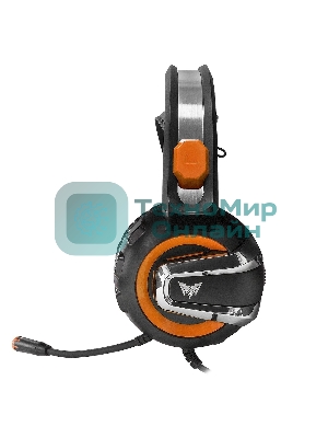 Гарнитура Crown CMGH-3003 чёрный/оранжевый, проводная, подсветка