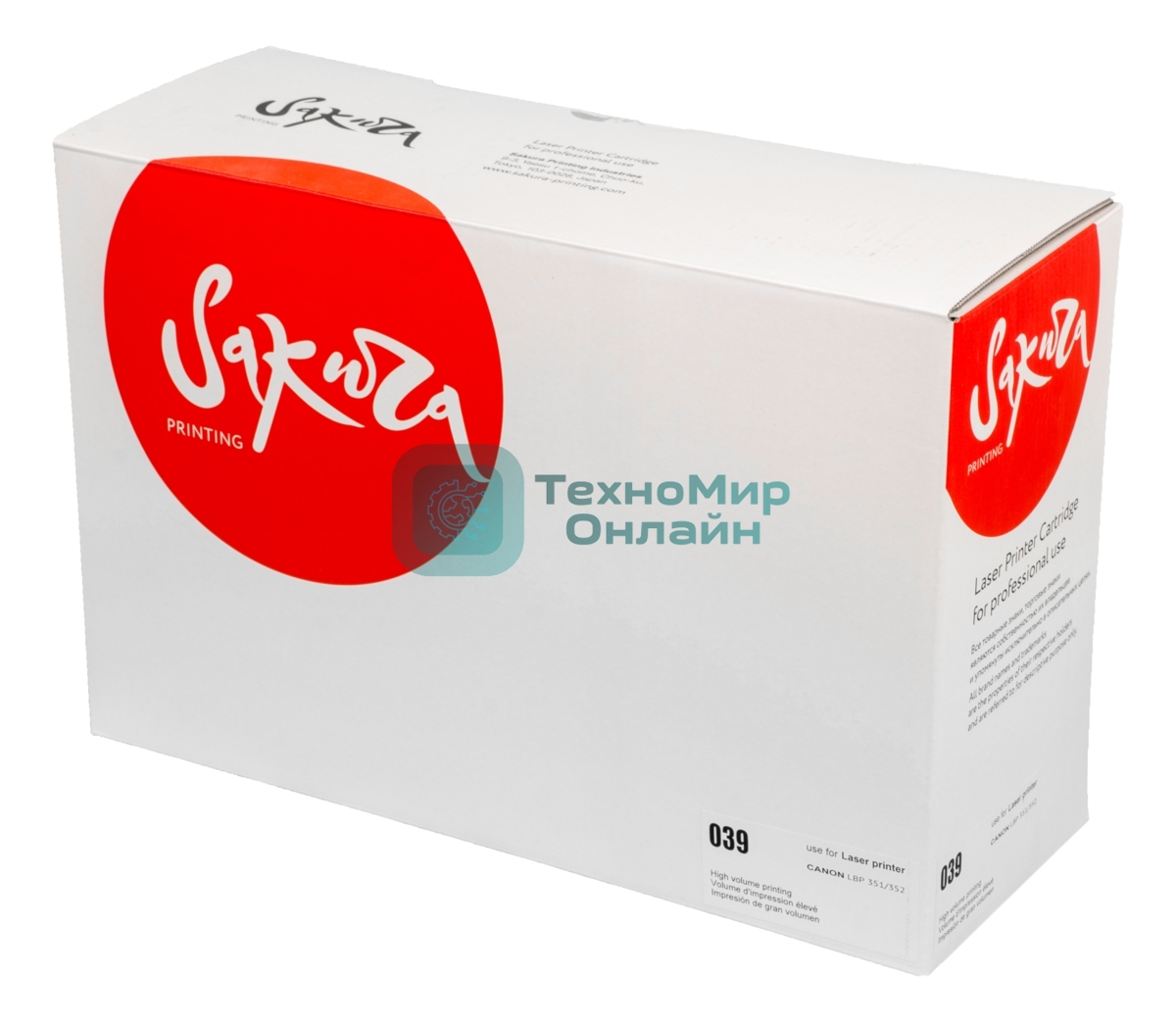 Картридж лазерный Sakura CRG039 для Canon i-SENSYS LBP351/LBP352, черный, 11000к.